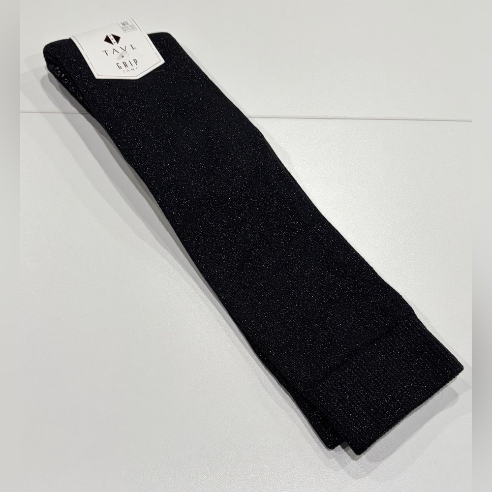 Tavi Jane Grip Socks Medium Embers Black NWT Knee High Length Pilates Studio
